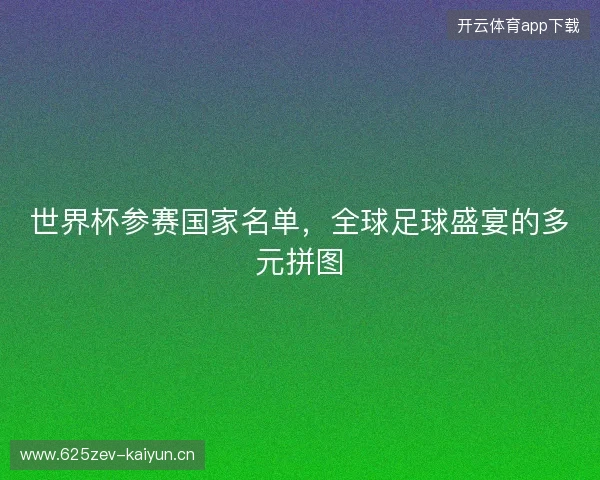 世界杯参赛国家名单，全球足球盛宴的多元拼图